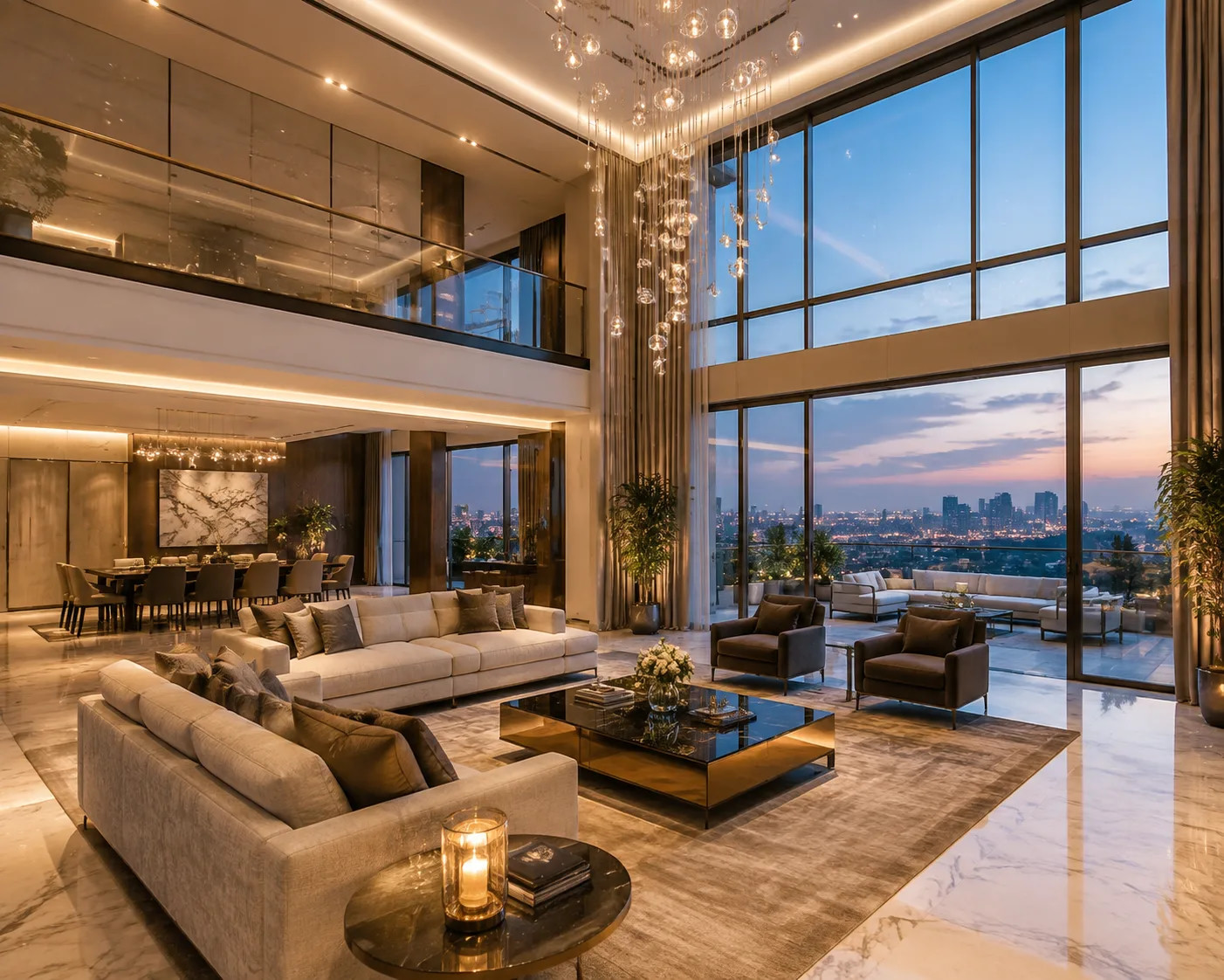 A luxury living room interior curated by Nanda Realtors